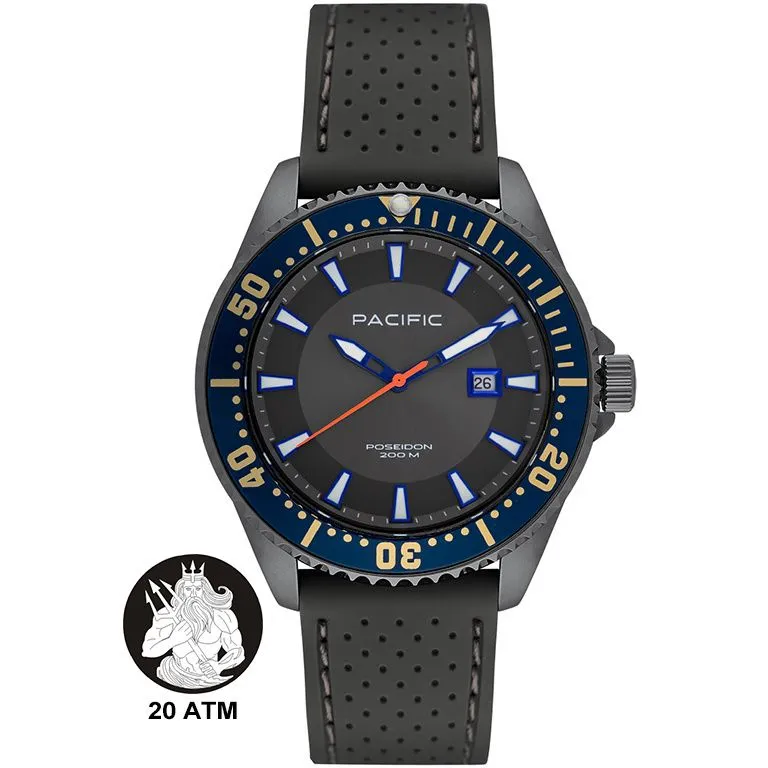 Pacific Poseidon SMPA-2001-08 szary męski zegarek wodoodporny 200M