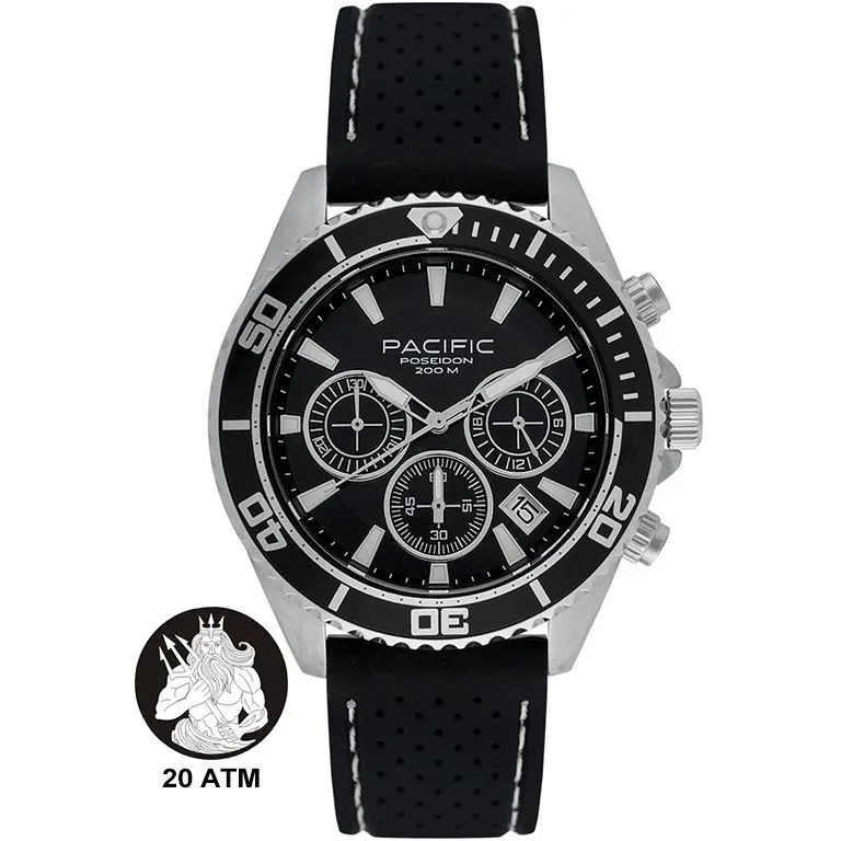 Pacific Poseidon SMPA-2004-01 czarny męski zegarek chronograf 200M