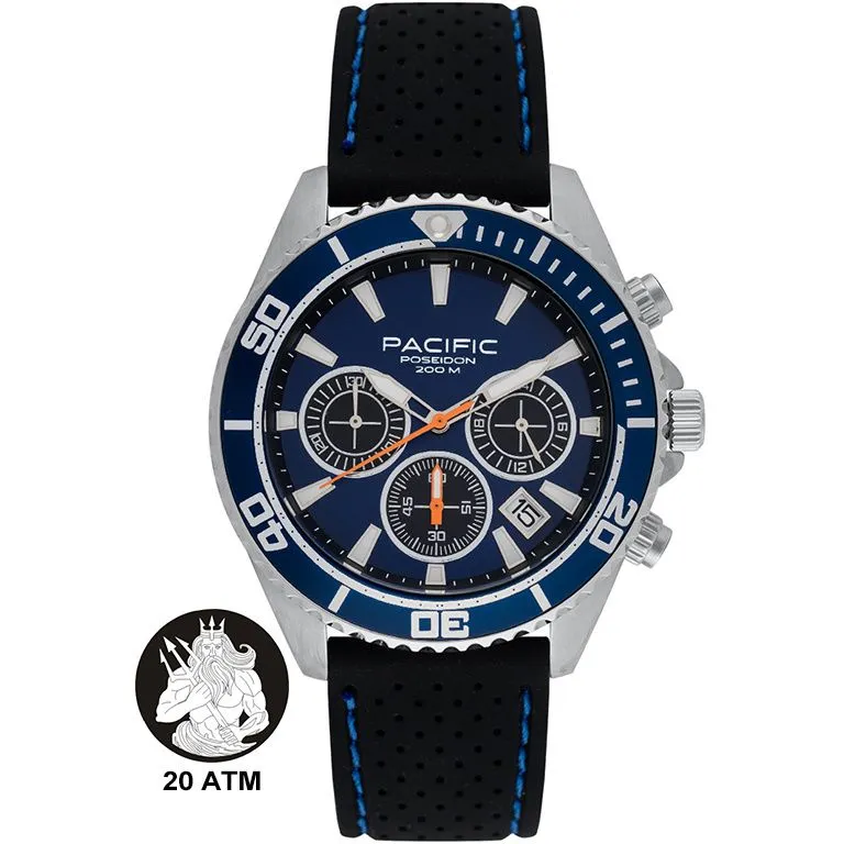 Pacific Poseidon SMPA-2004-02 granatowy męski zegarek chronograf 200M