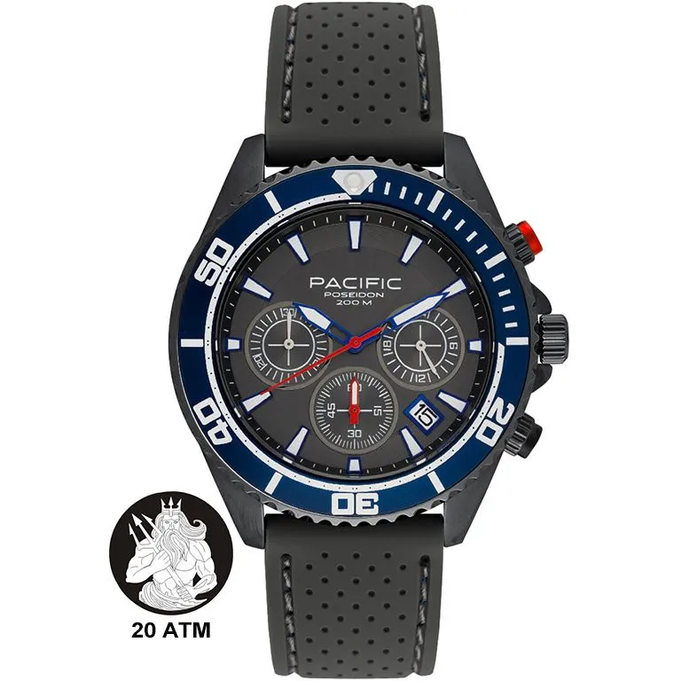 Pacific Poseidon SMPA-2004-05 szary męski zegarek chronograf 200M