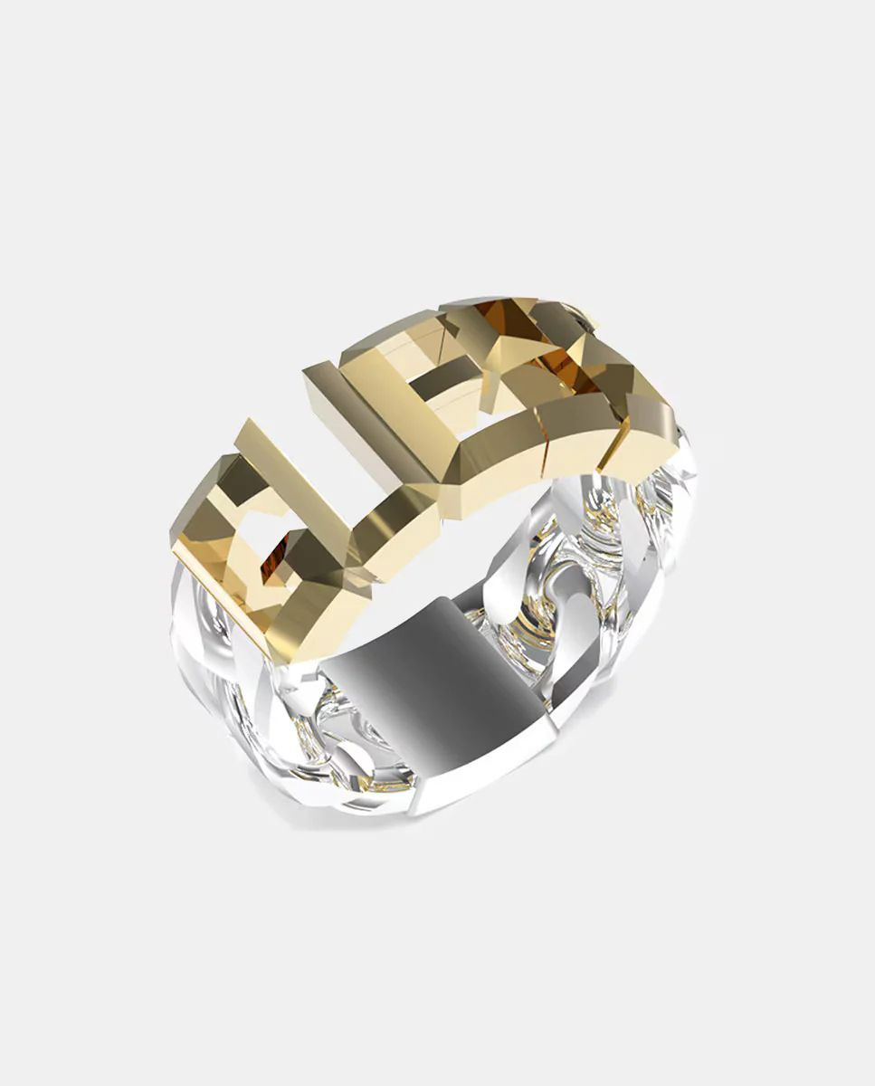 Biżuteria GUESS JUMR03206JWY. Pierścionek, Kolor szary. Mężczyzna.
