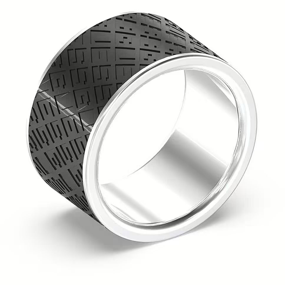 Biżuteria GUESS JUMR03226JW. Pierścionek, Kolor czarny. Mężczyzna.
