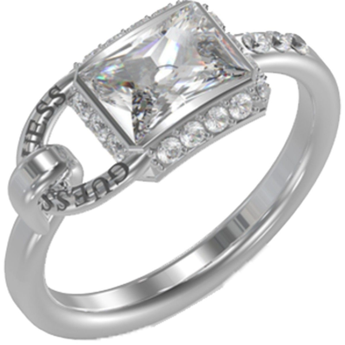 Biżuteria GUESS JUBR02196JWRH. Pierścionek, Kolor szary. Kobieta.