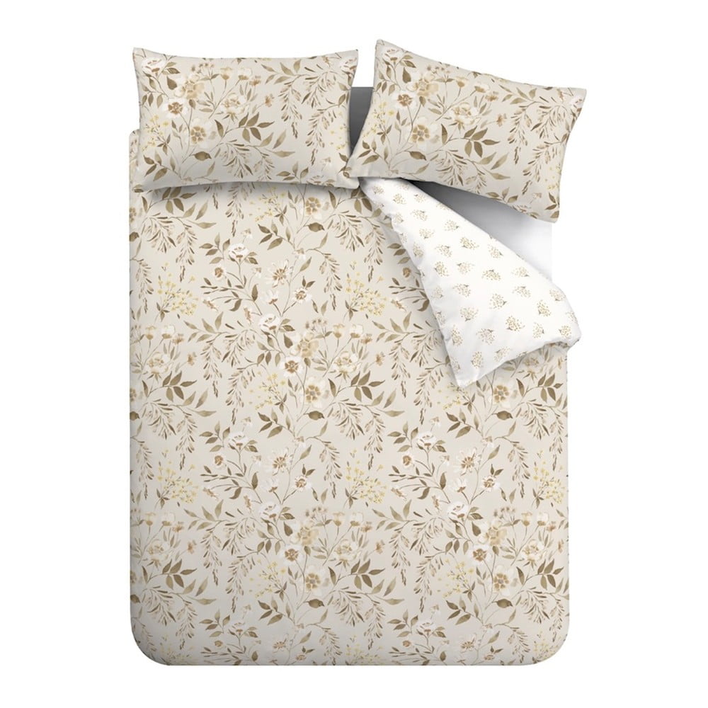 Biało-beżowa pościel dwuosobowa 200x200 cm Isadora Floral – Catherine Lansfield