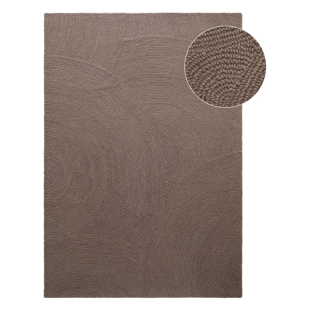 Szarobrązowy wełniany dywan tkany ręcznie 80x150 cm Eleni Taupe – Hanse Home