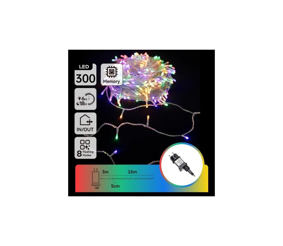 Aigostar - LED RGBY Zewnętrzny łańcuch świąteczny 300xLED/6W/230V 15m IP44