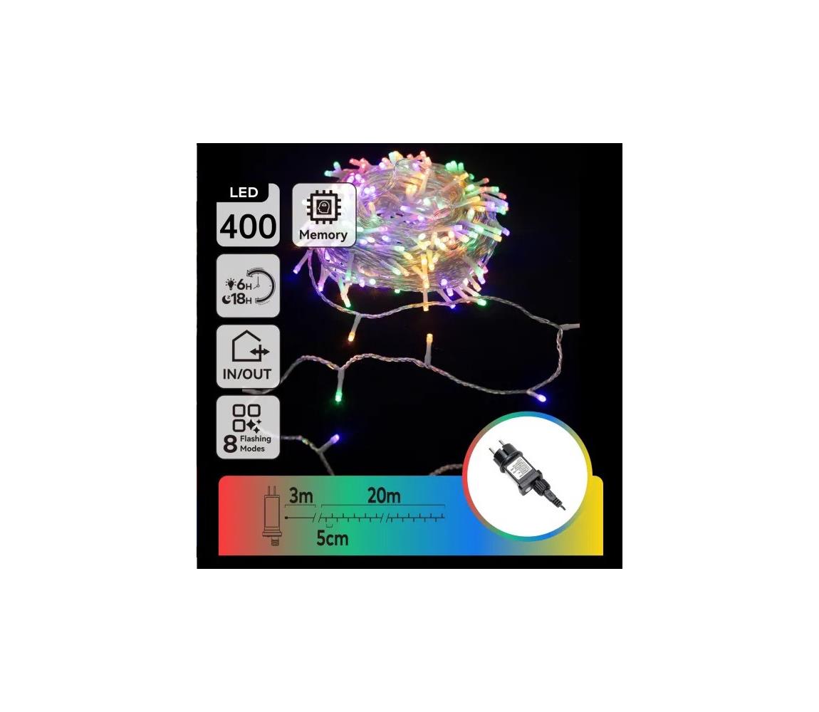 Aigostar - LED RGBY Zewnętrzne lampki świąteczne 400xLED/6W/230V 20m IP44
