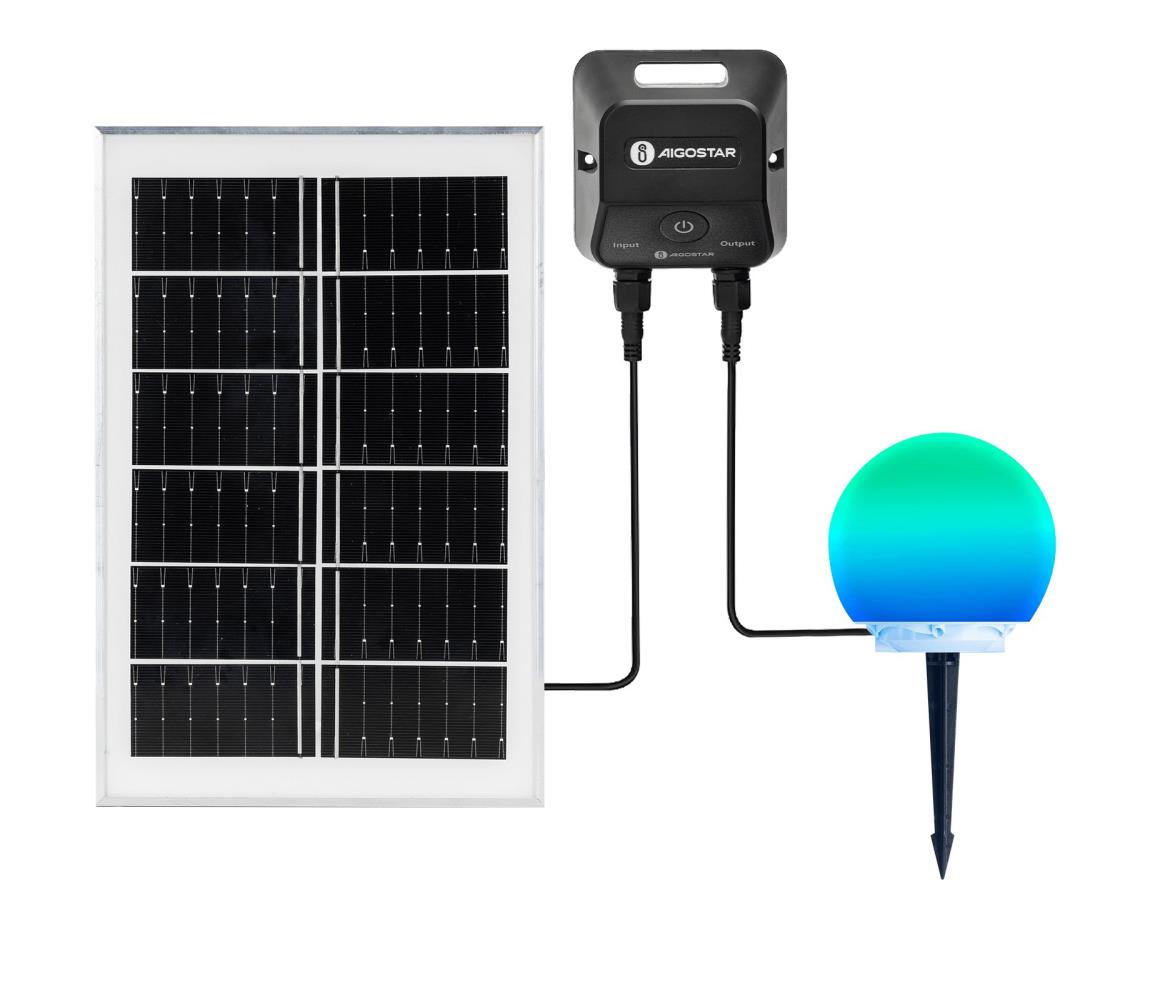 Aigostar-LED RGB ściemnialna lampa zewnętrzna MESH 20W/3,7V 4000mAh 2700-6500K IP65 śr. 20 cm