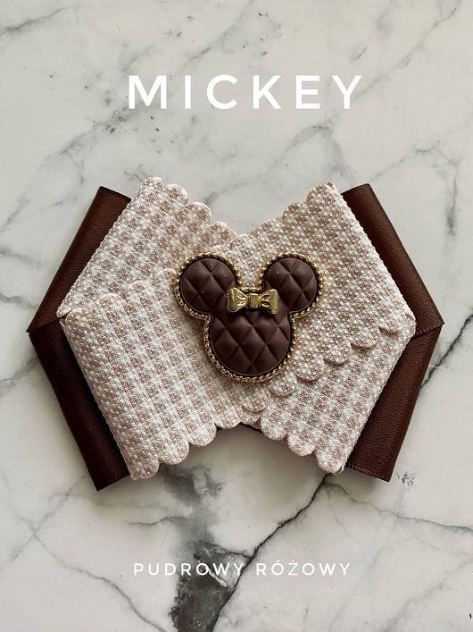 Modowa Brosza MICKEY Czekoladowa New