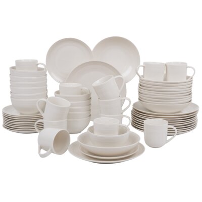 Serwis obiadowo-kawowy porcelanowy AMBITION Linea 12 osób (60 elementów)