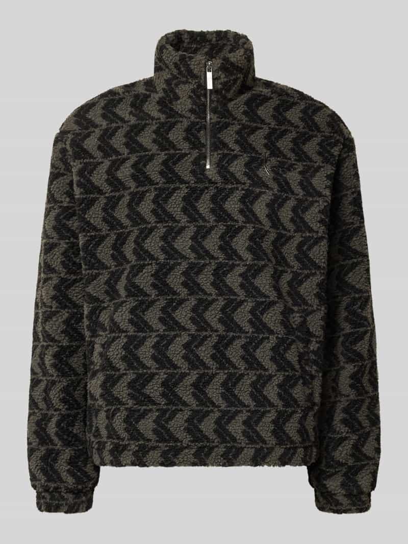 Sweter z polaru ze stójką i zamkiem błyskawicznym