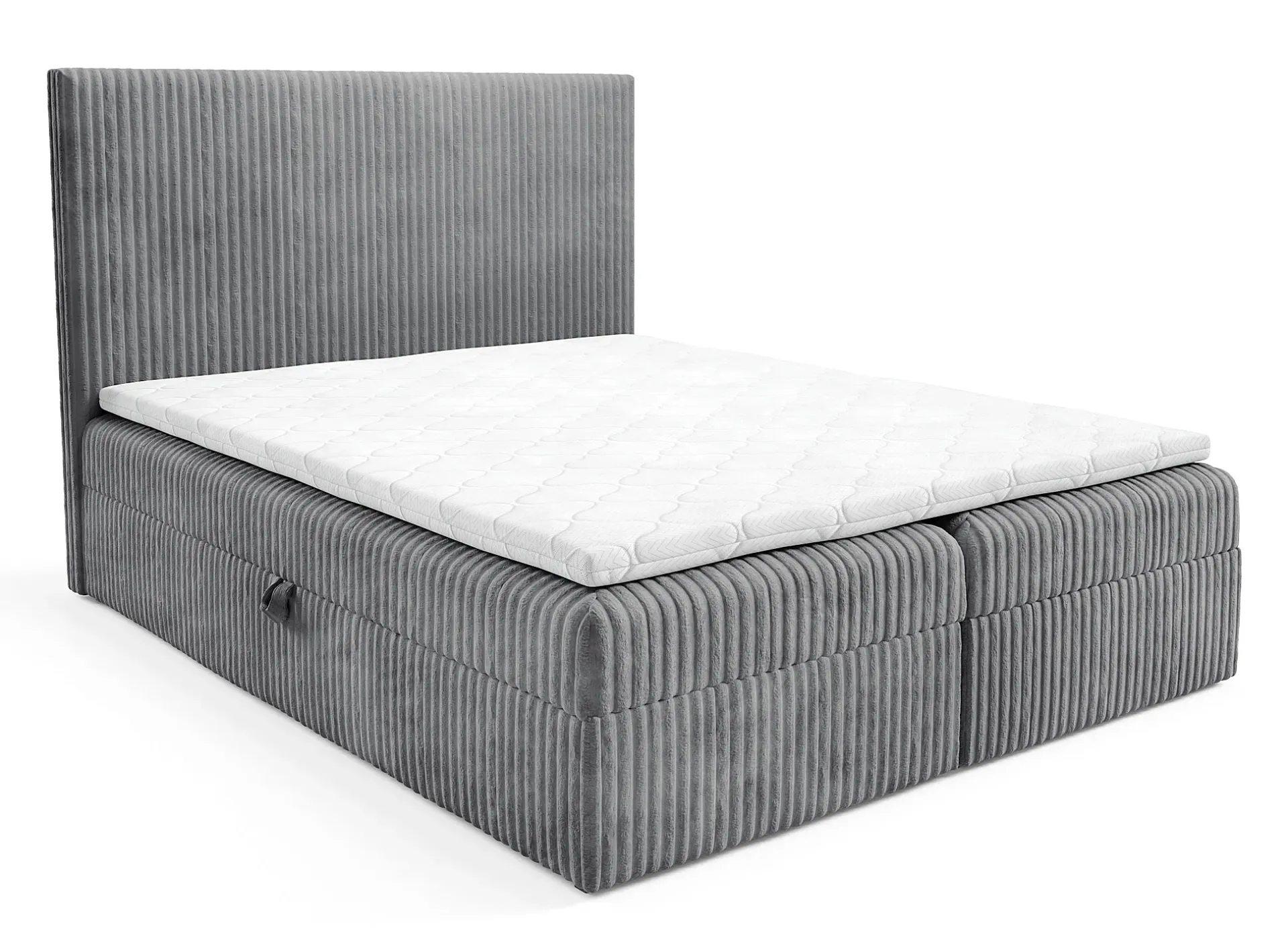 Ciemnoszare łóżko tapicerowane 5 rozmiarów - Masseno