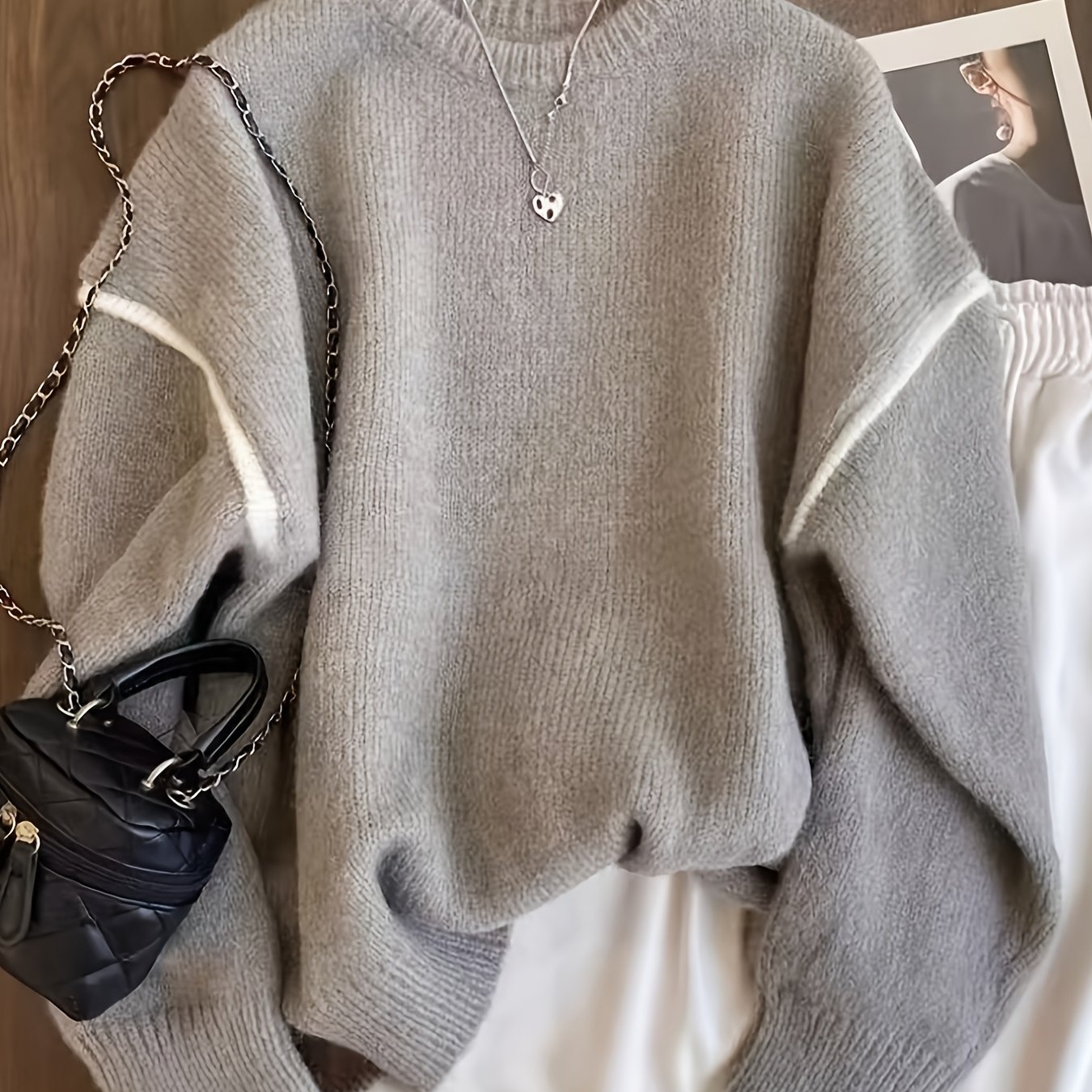 TEMU Modne, retro i uniwersalny sweter damski do codziennego użytku. Eleganckie pulowery dla kobiet wysokiej jakości: krótkim fasonem casualowe długi