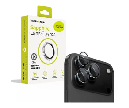 Mobile Origin Sapphire Lens guards do Phone 17 Pro / 17 Pro Max clear