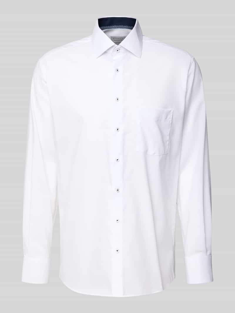Koszula biznesowa o kroju regular fit z bawełny z kołnierzykiem typu kent
