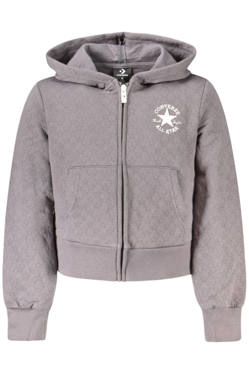 Bluza z kapturem Converse dla dziewcząt zapinana na zamek, szara