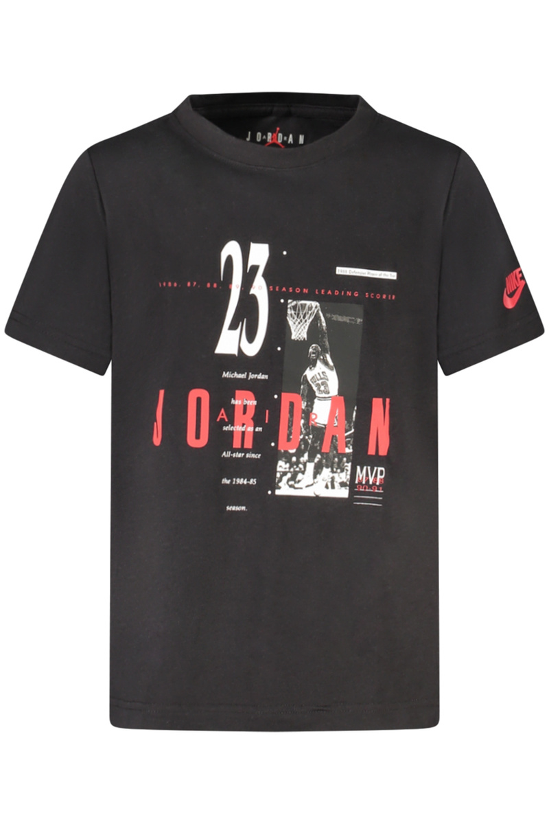 KOSZULKA JORDAN Z KRÓTKIM RĘKAWEM DLA DZIECI, CZARNA