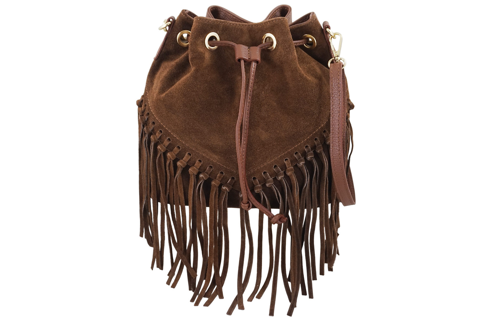 Torebka skórzana boho style - Brązowa