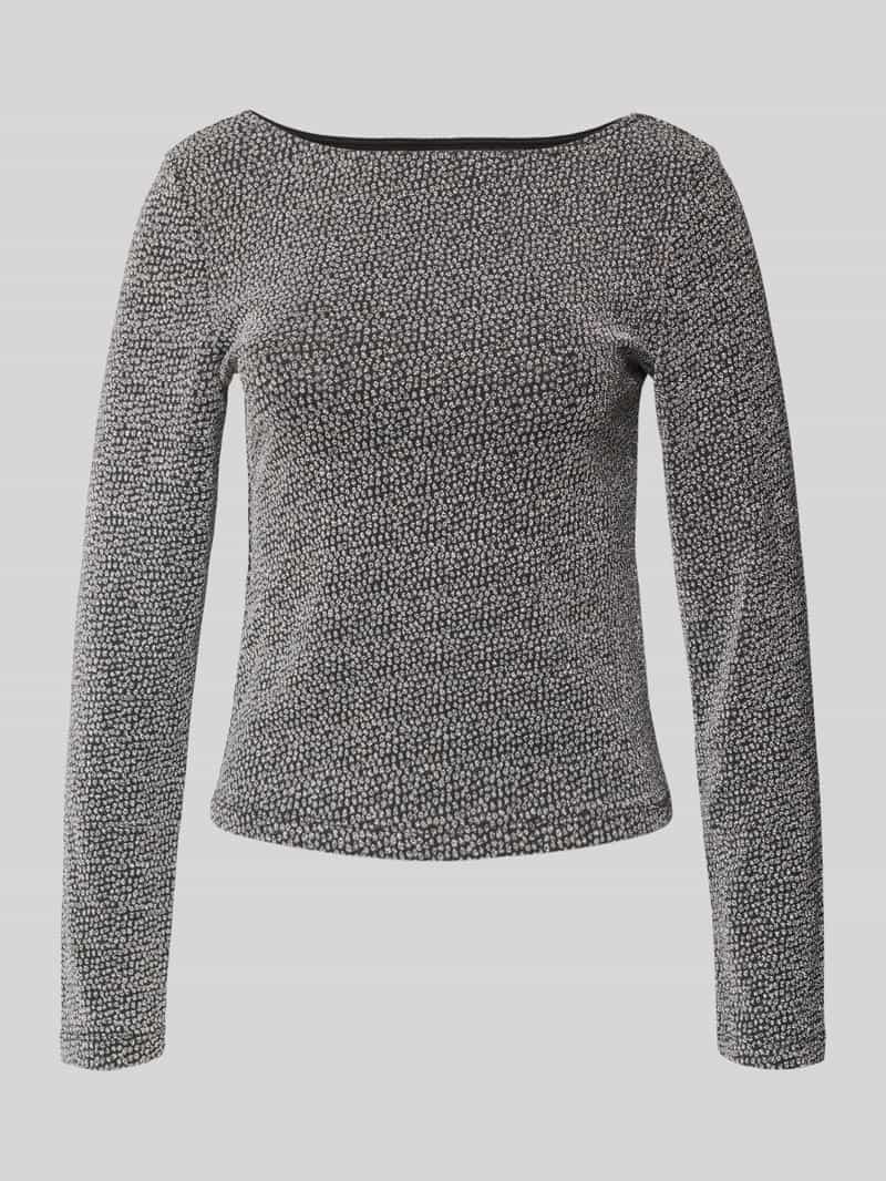 Bluzka o kroju regular fit z długim rękawem i fakturowanym wzorem model ‘JINA’