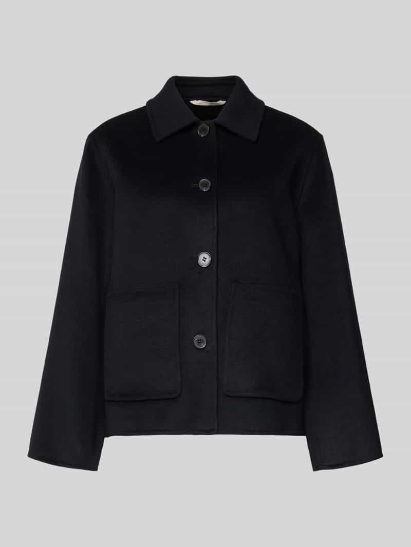 Kurtka wełniana o kroju regular fit z nakładanymi kieszeniami