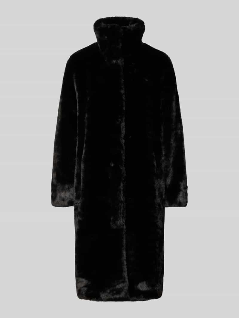 Płaszcz z imitacji futra o kroju regular fit z wykładanym kołnierzem model ‘CETEDIA’