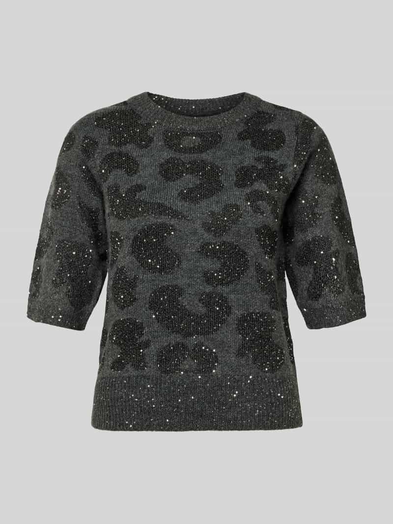 Sweter z dzianiny o kroju shaped fit z dodatkiem wełny model ‘ZUZU 2/4 O-NECK PULLOVER’