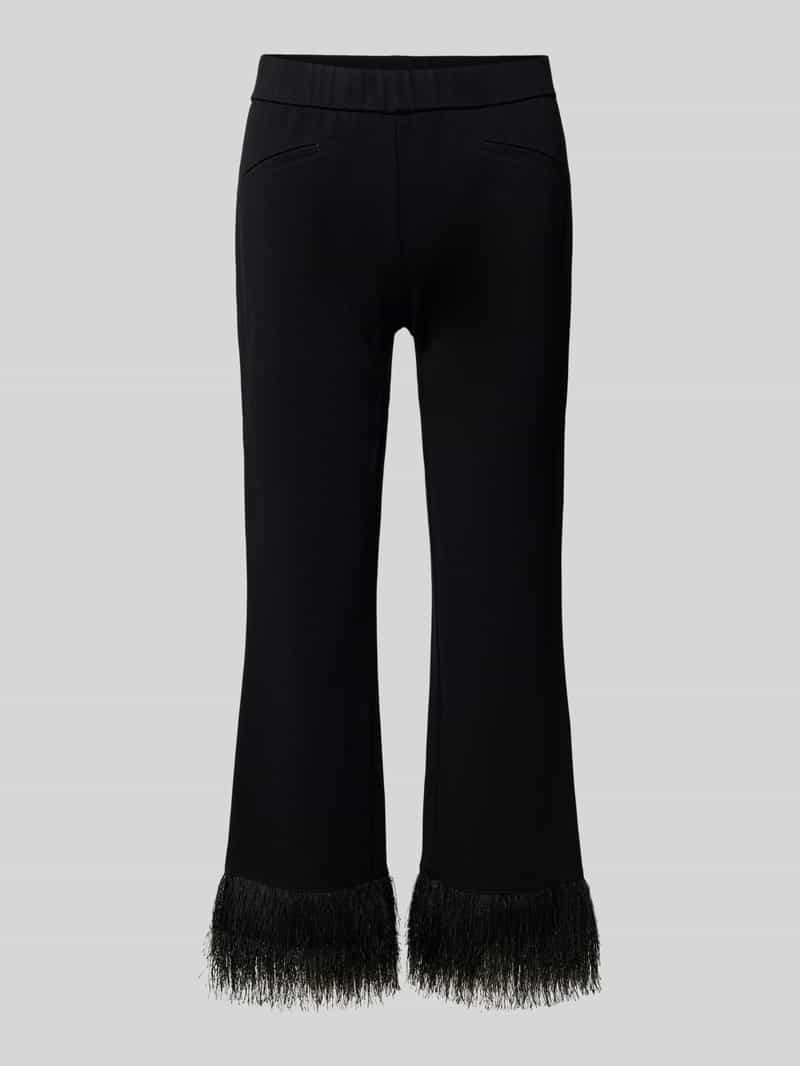 Spodnie o rozkloszowanym kroju z mieszanki wiskozy z frędzlami