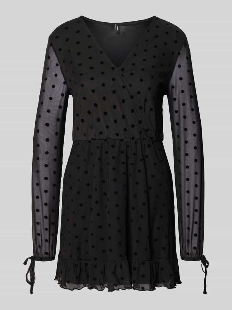 Sukienka casualowa taliowana z głębokim dekoltem w serek model ‘WRAP DRESS’