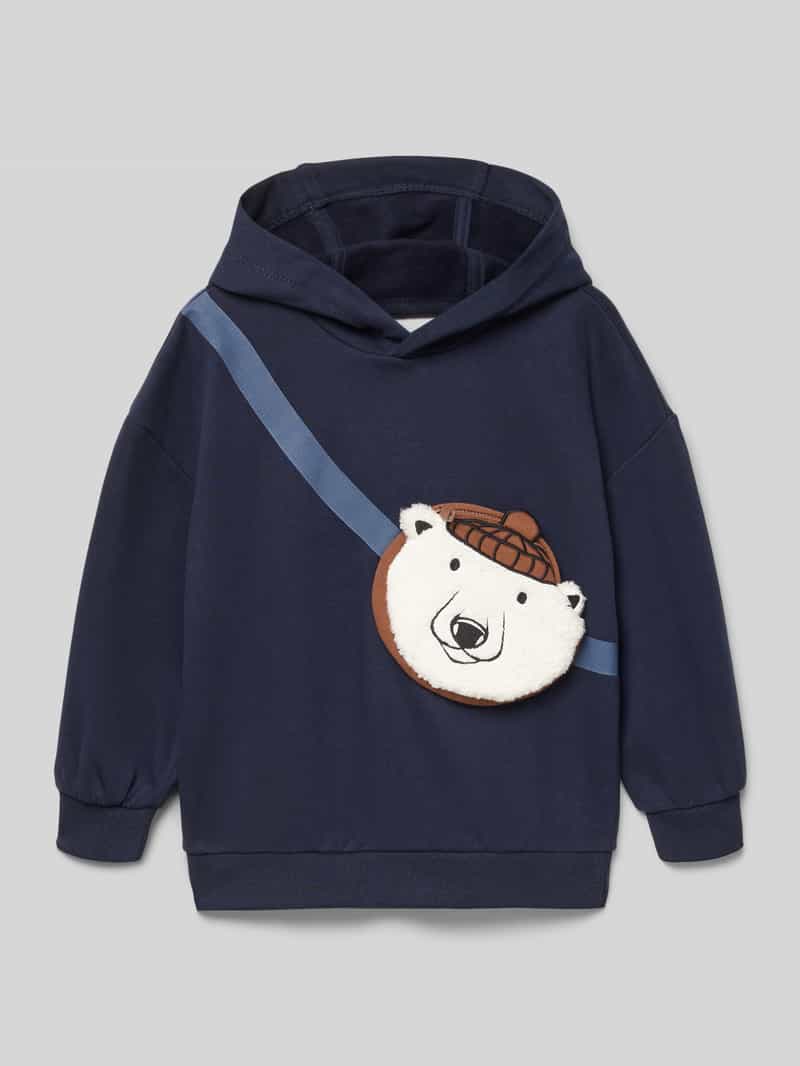 Bluza o kroju oversized fit z kapturem i kieszenią zapinaną na zamek błyskawiczny