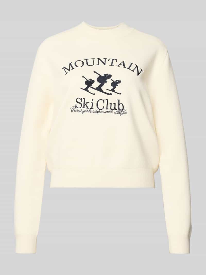 Sweter z dzianiny z wyhaftowanym logo model ‘Allie’