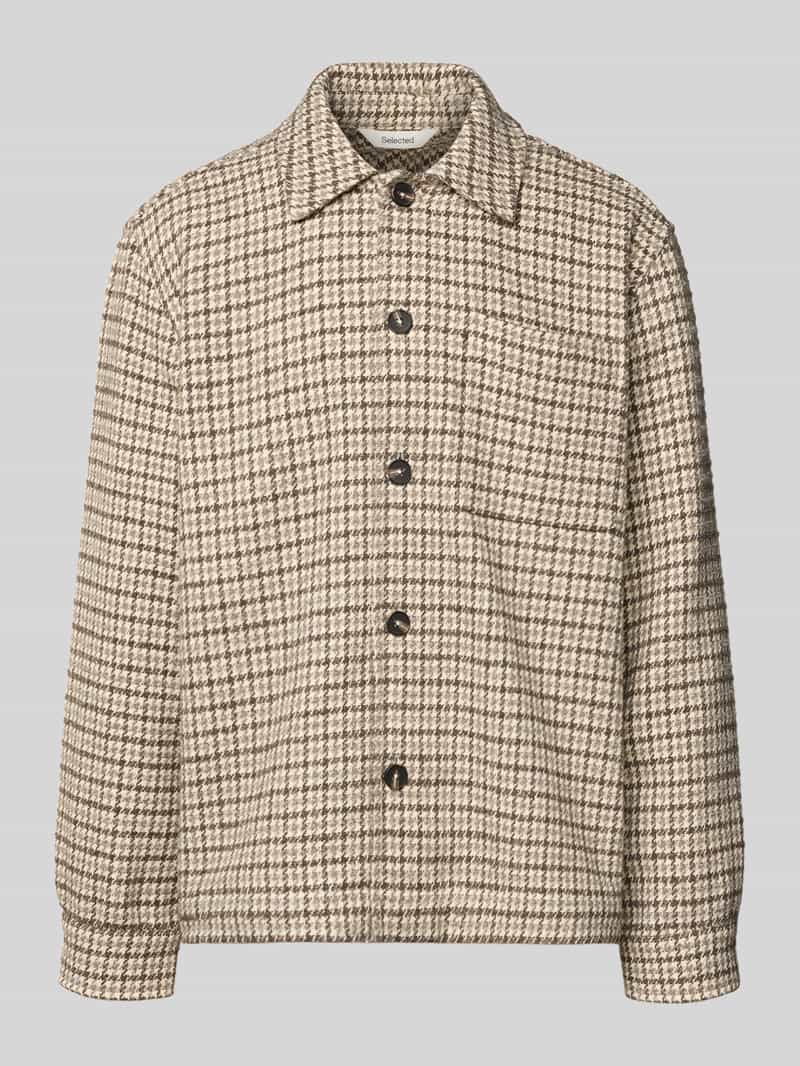 Kurtka koszulowa o kroju oversized z mieszanki wełny model ‘REGARI’