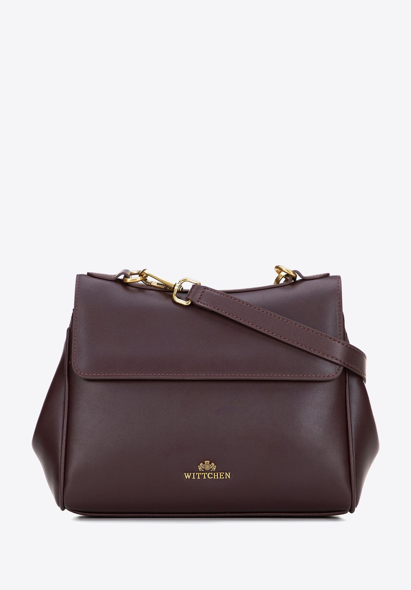 Damska torebka na ramię ze skóry naturalnej bordowa