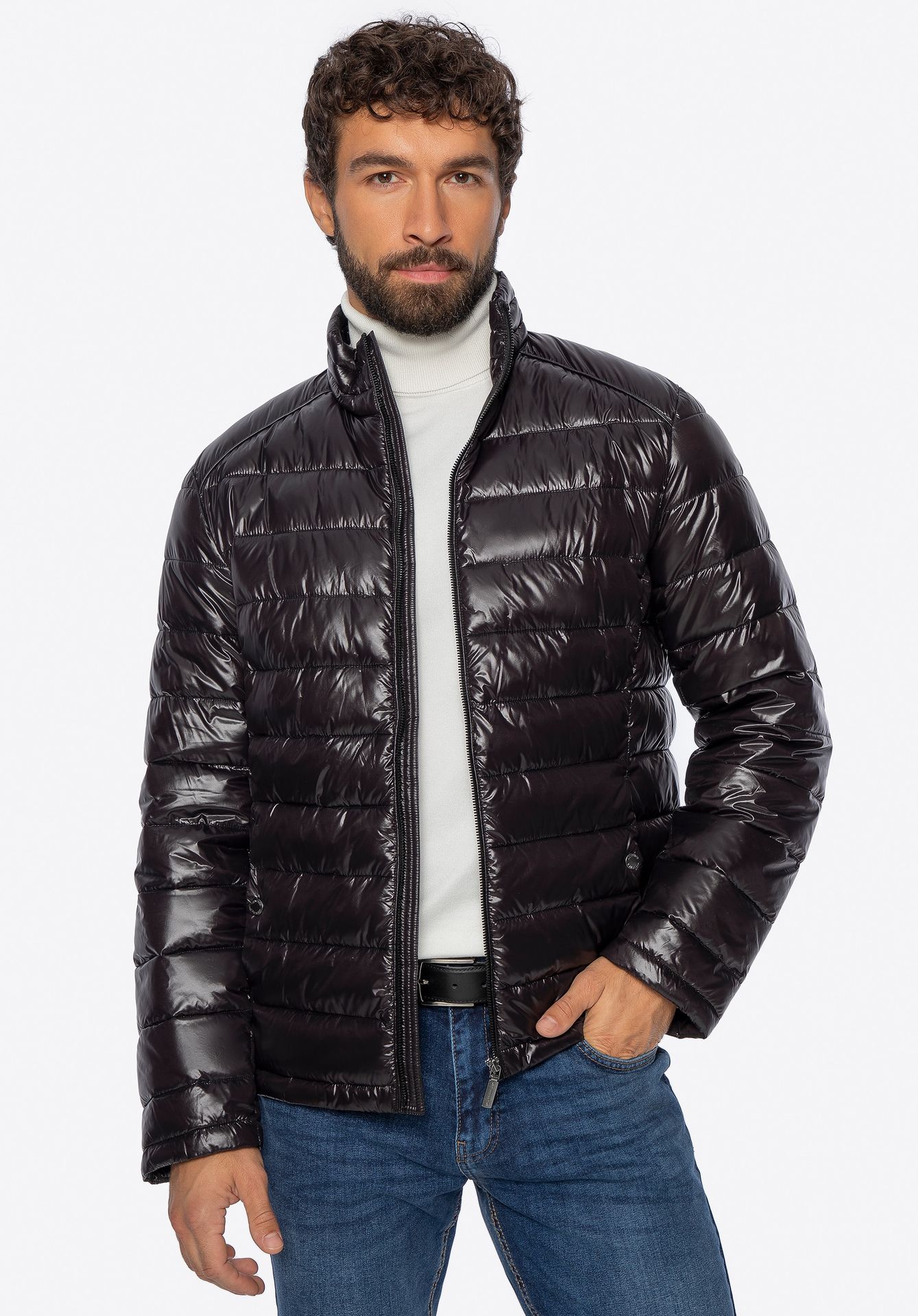 Męska kurtka przejściowa pikowana czarna