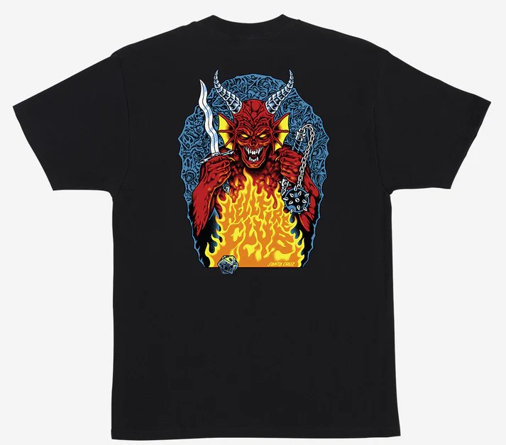 t-shirt SANTA CRUZ STRANGER THINGS HELLFIRE PIT HEAVYWEIGHT T-SHIRT BLACK
