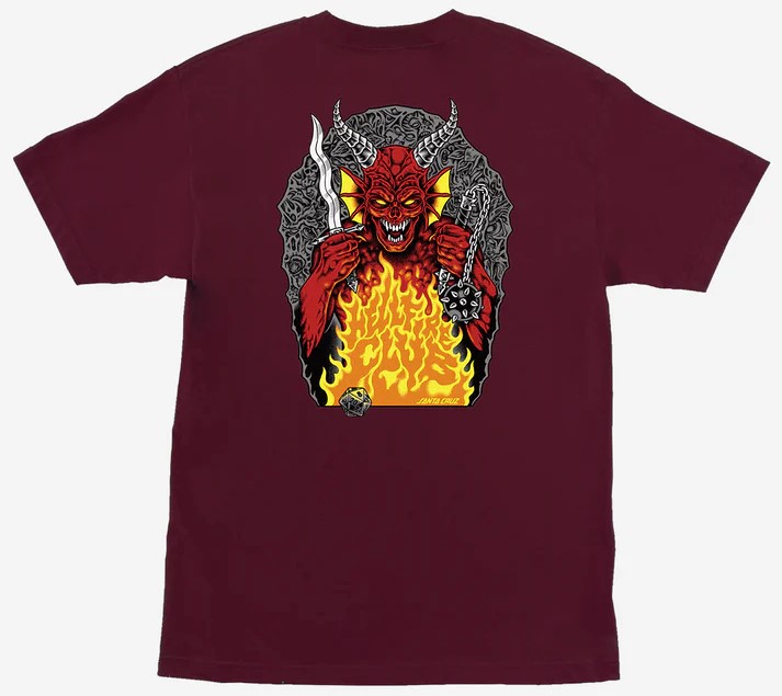 t-shirt SANTA CRUZ STRANGER THINGS HELLFIRE PIT HEAVYWEIGHT T-SHIRT MAROON