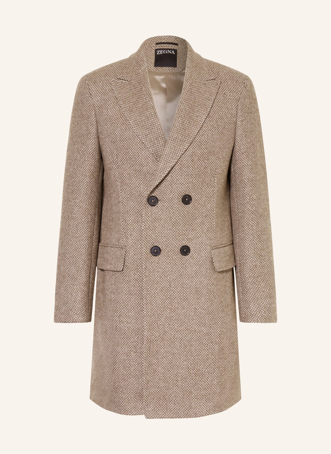 Zegna Płaszcz Wełniany beige