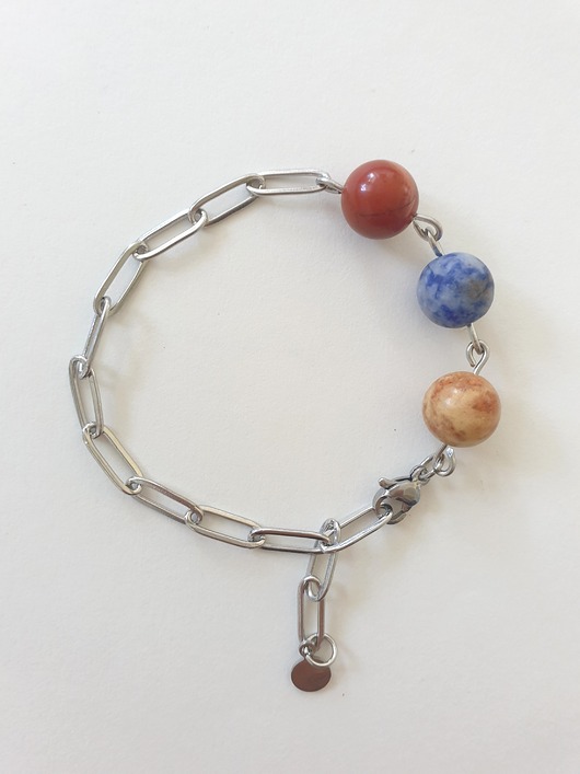 Bransoletka FANABERIA jaspis czerwony, jaspis niebieski, jaspis cesarski