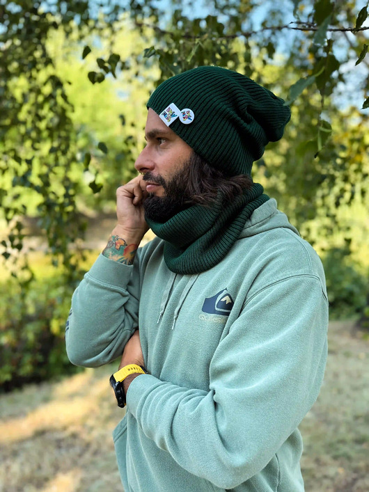 Męska luźna czapka z bawełny logo kolorowe Zielony