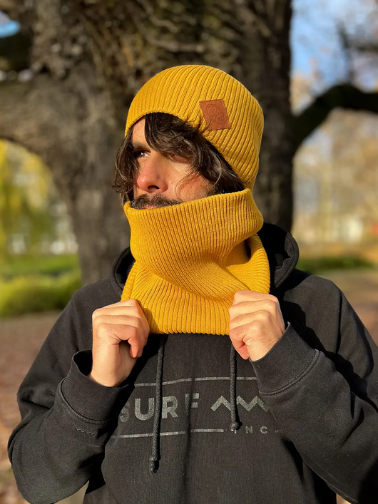 Męski bawełniany mały komin Miodowa musztarda