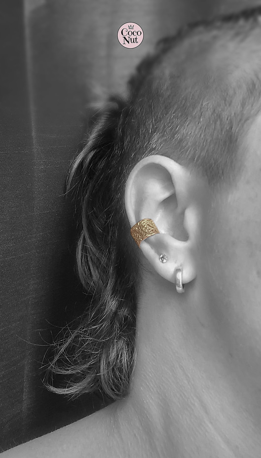 Nausznica BAROQUE złocona na środek ucha