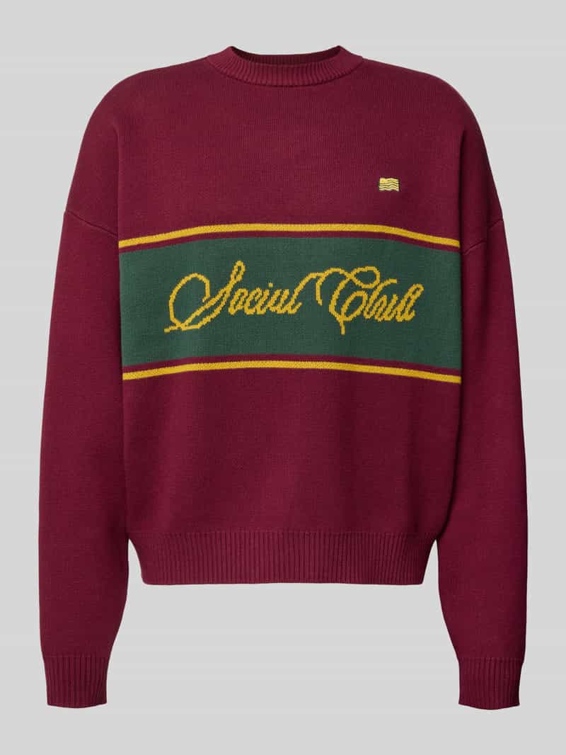 Sweter z dzianiny z okrągłym dekoltem