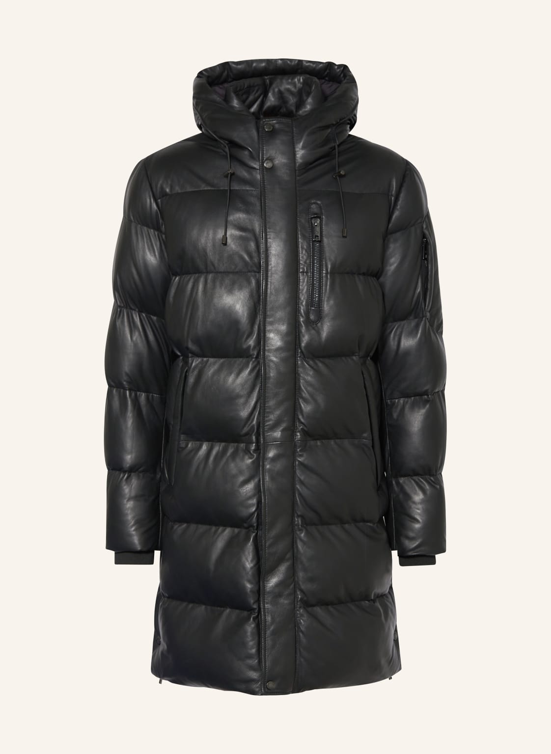 Milestone Płaszcz Pikowany Mspiero Ze Skóry schwarz