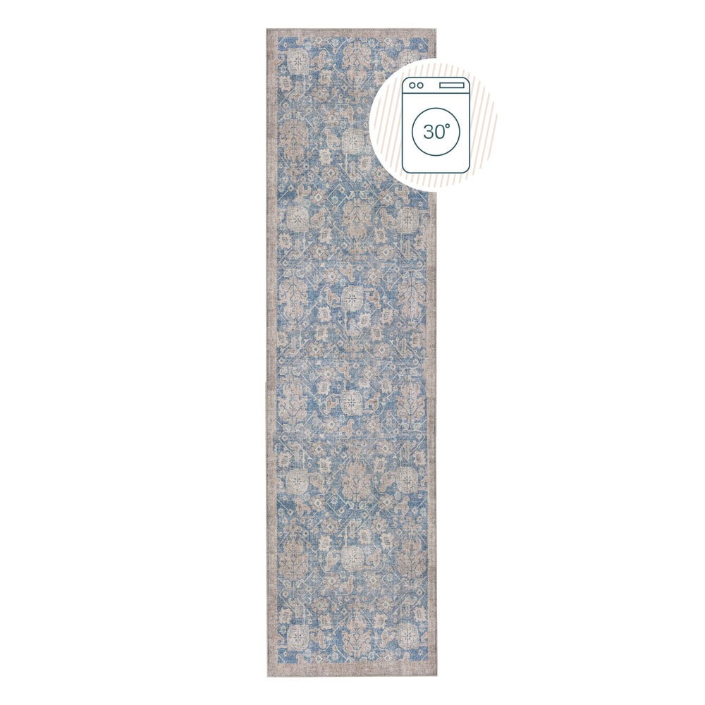 Niebieski chodnik odpowiedni do prania 60x230 cm Orelia Global – Flair Rugs