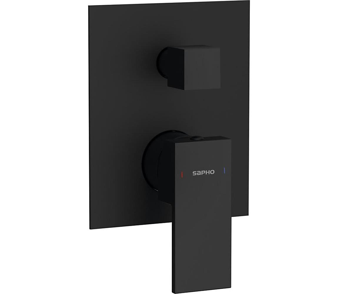 Sapho - Bateria prysznicowa podtynkowa CUBEMIX czarny mat