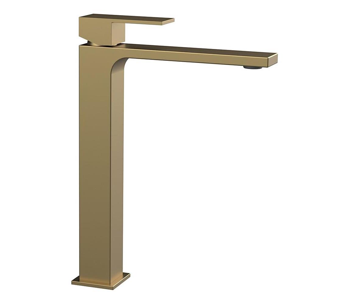 Sapho - Bateria umywalkowa CUBEMIX 27,8 cm matowe złoto