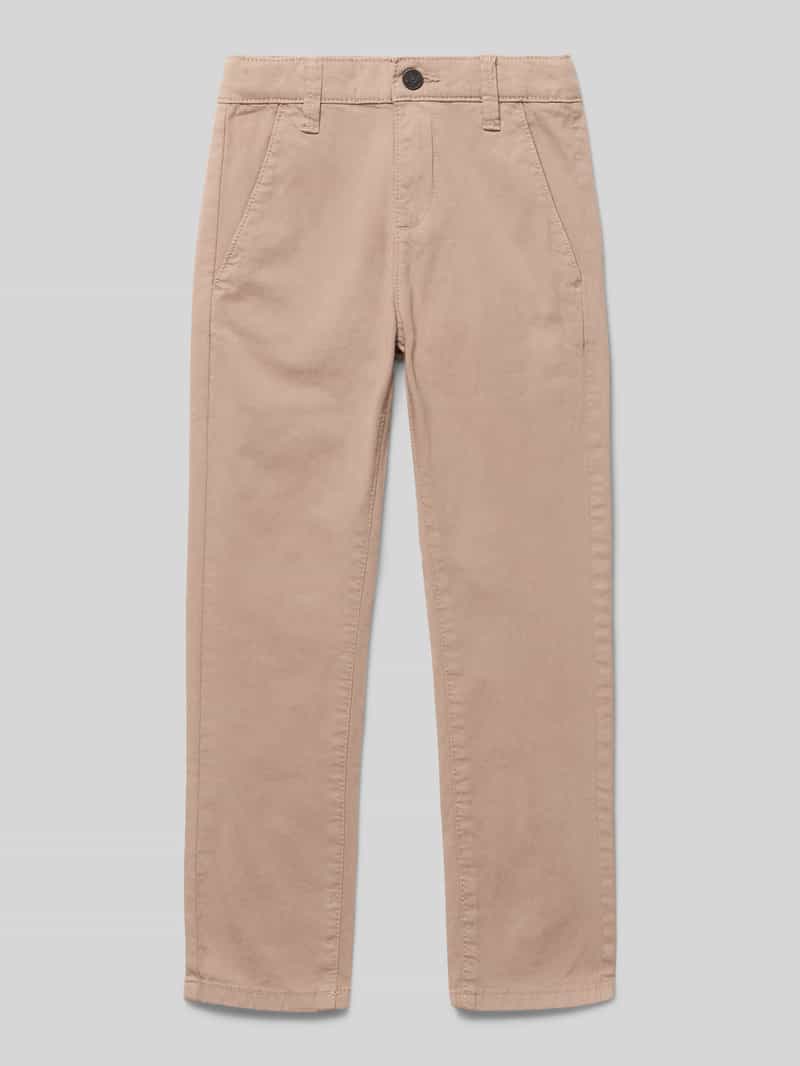 Chinosy o kroju regular fit z mieszanki bawełny model ‘PELLE’