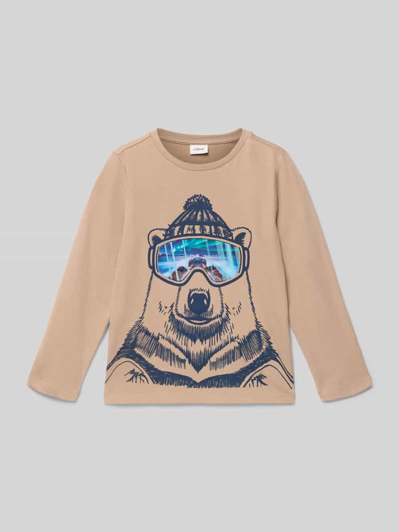 Bluzka z długim rękawem o kroju regular fit z mieszanki dżerseju i bawełny