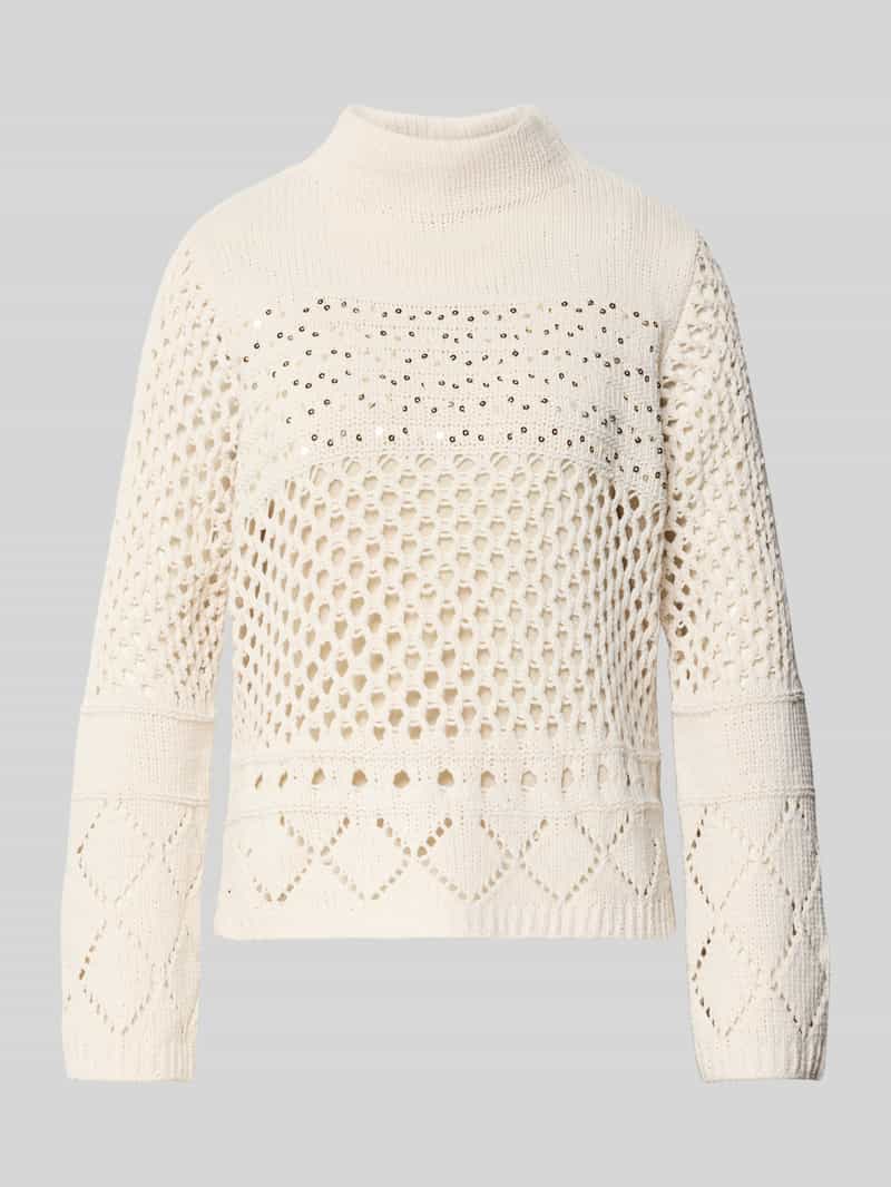 Sweter z dzianiny z mieszanki wiskozy z cekinami