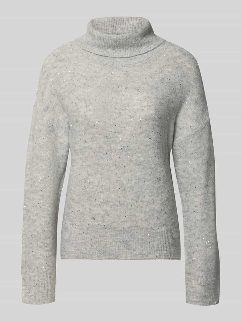 Golf o kroju oversized z cekinowym obszyciem model ‘ARIZONA LS SEQUINS’