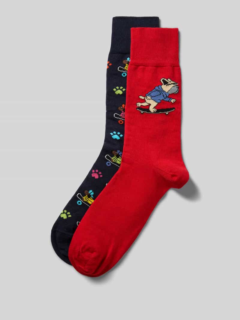 Skarpety z elastycznymi, prążkowanymi ściągaczami w zestawie 2 szt.